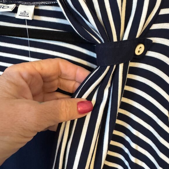 NWT NAVY/WHITE 3/4 SLEEVE TOP XLARGE #F - Picture 6 of 10